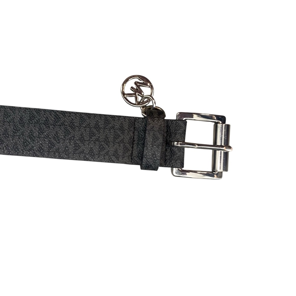 MICHAEL KORS Logo Charm Faux Leather Belt